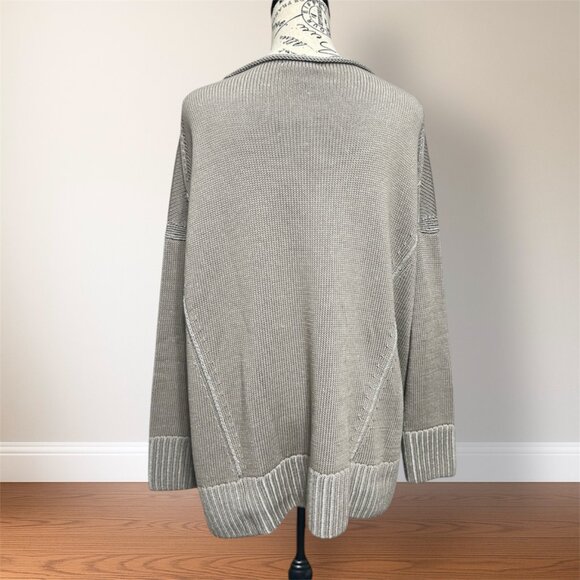 Lafayette 148 Jute Dove Cotton Silk Sweater Boxy Knit Academia Minimalist Sz L - Picture 3 of 13
